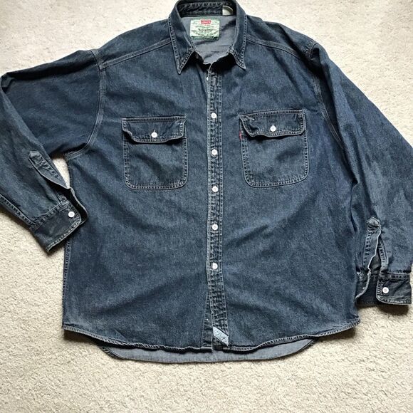 Levi's Men's 1994 Vintage Green Label Hong Kong Denim Shirt  M Western Workwear - Picture 3 of 5